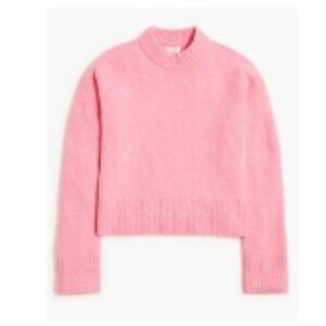 J. Crew Girlfriend Crewneck Sweater in Extra Soft Yarn Pink